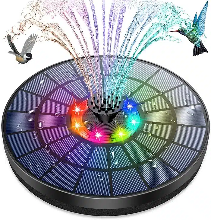 Fontaine solaire flottante 5.5W avec Lumières Colorées LED