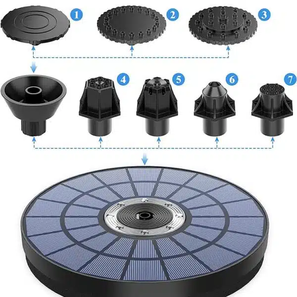 Fontaine solaire flottante 5.5W avec Lumières Colorées LED – Image 4