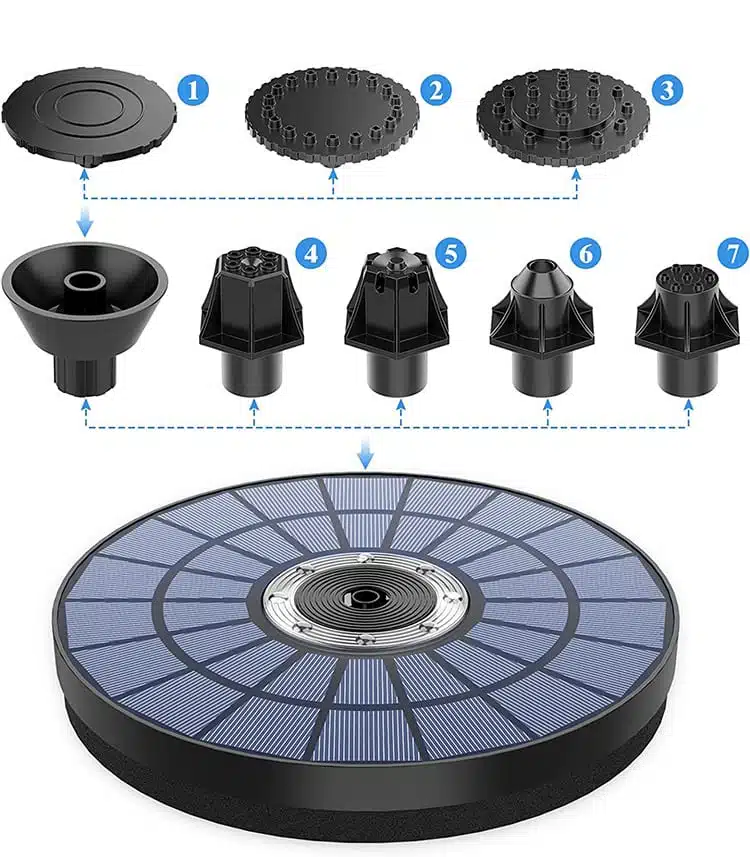 Fontaine solaire flottante 5.5W avec Lumières Colorées LED – Image 4