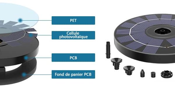 Fontaine solaire flottante pour bassin 3.5W - fontaine, Etang, bain d'oiseau – Image 3